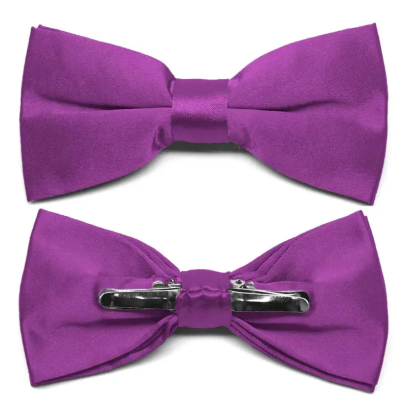 Dark Orchid Clip-On Bow Tie sold by TieMart