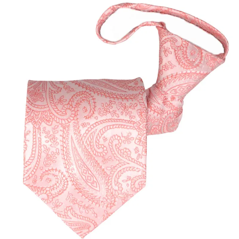 Coral Clara Paisley Zipper Tie sold by TieMart