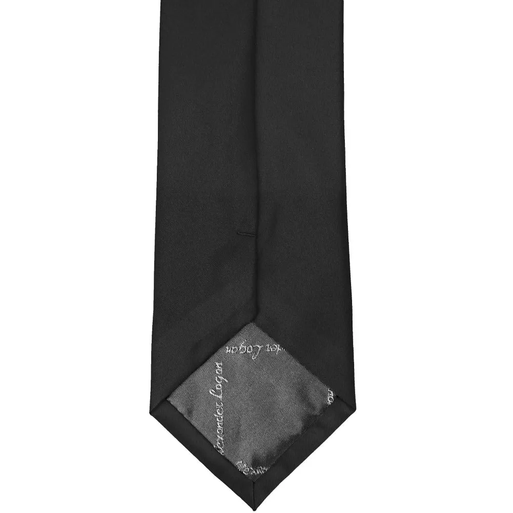 Black Extra Long Solid Color Necktie sold by TieMart product image thumbnail 4