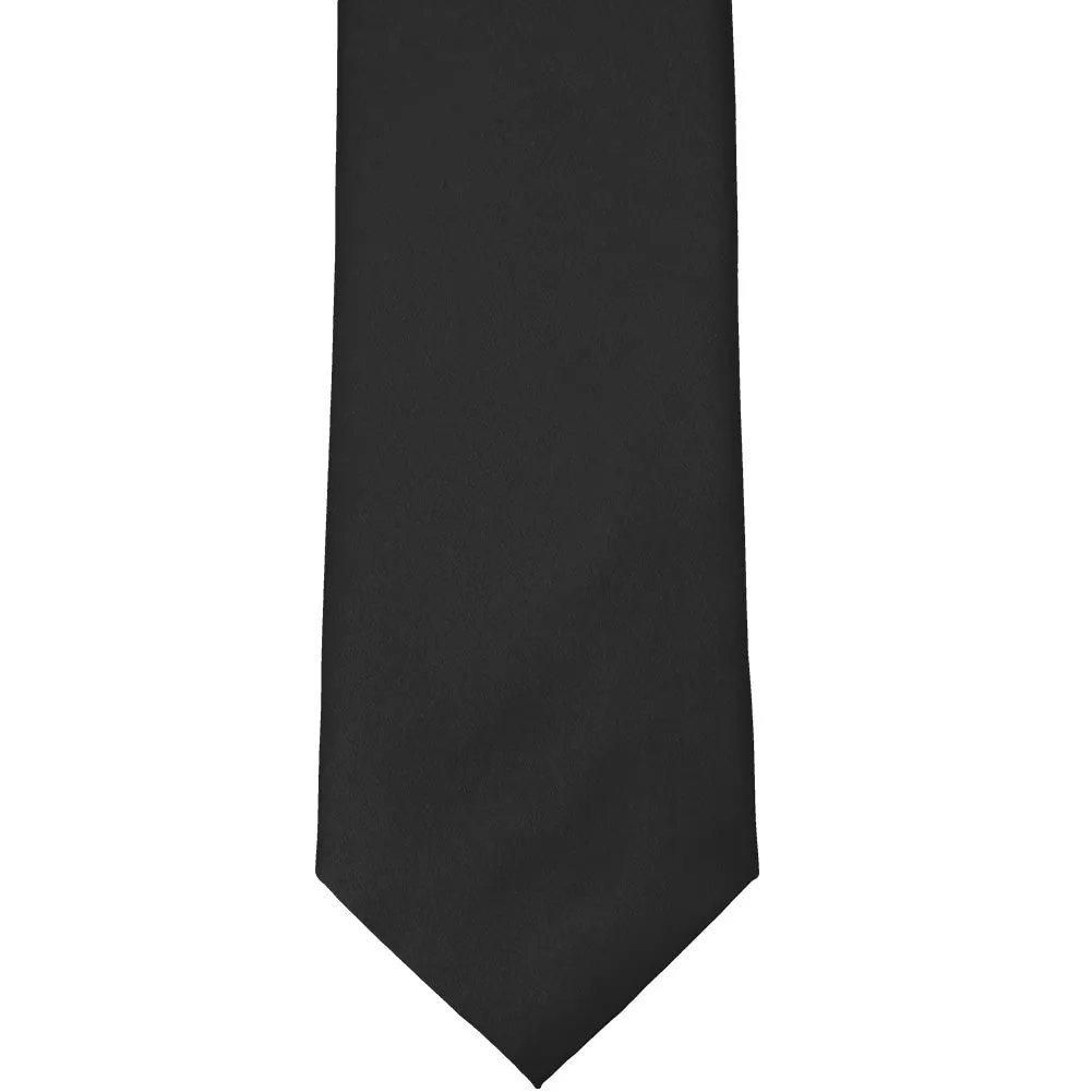 Black Extra Long Solid Color Necktie sold by TieMart product image thumbnail 3