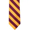 Raspberry and Golden Yellow Striped Tie sold by TieMart