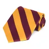 Raspberry and Golden Yellow Striped Tie sold by TieMart