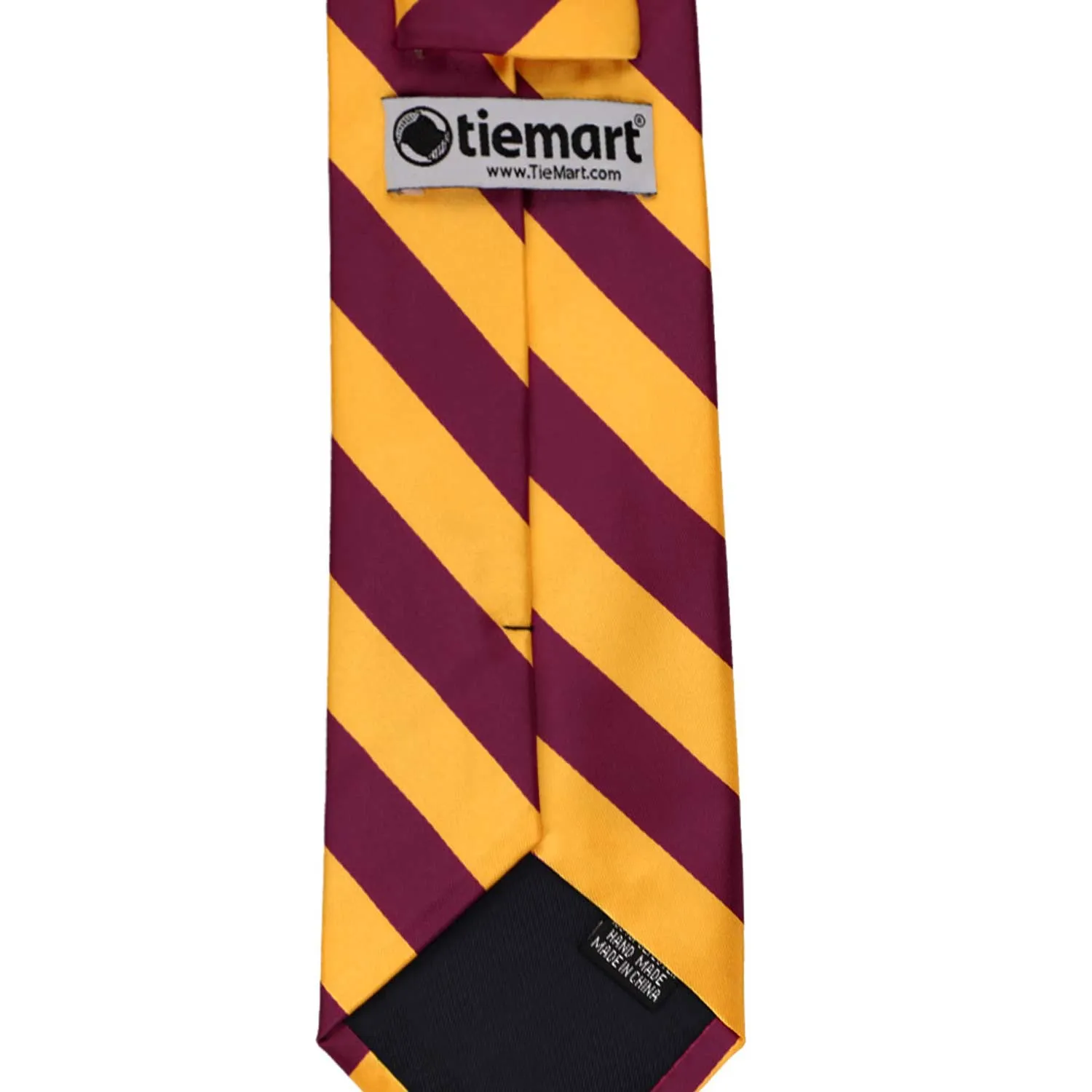Raspberry and Golden Yellow Striped Tie sold by TieMart product image thumbnail 4