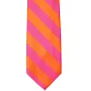 Hot Pink and Orange Striped Tie sold by TieMart