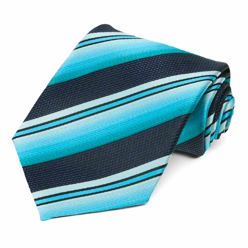Turquoise Crossland Stripe Necktie sold by TieMart
