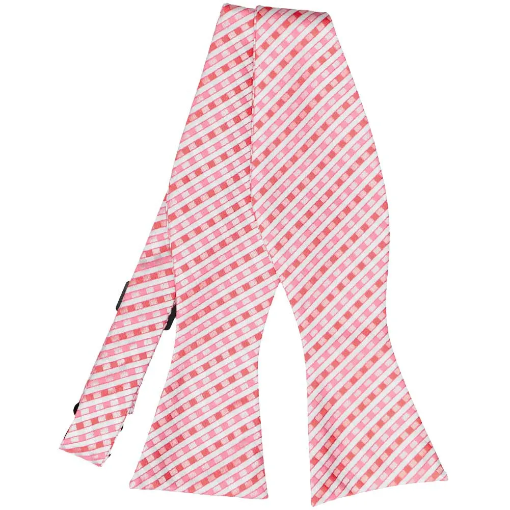 Perfect Pink George Plaid Self-Tie Bow Tie sold by TieMart