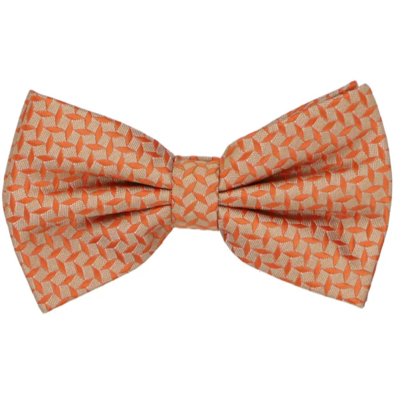 Burnt Orange and Tan Teton Geometric Bow Tie sold by TieMart