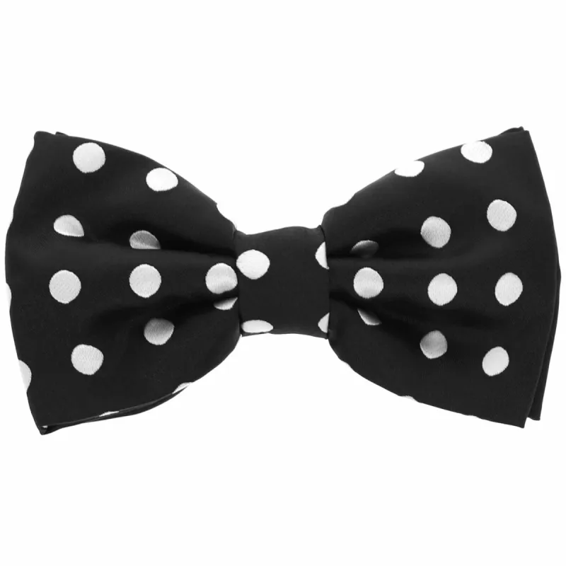 Black and White Quincy Polka Dot Bow Tie sold by TieMart