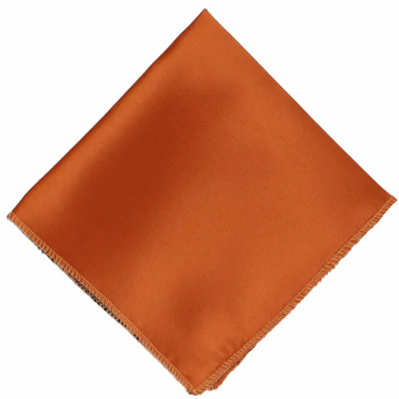 Ginger Orange Solid Color Pocket Square sold by TieMart