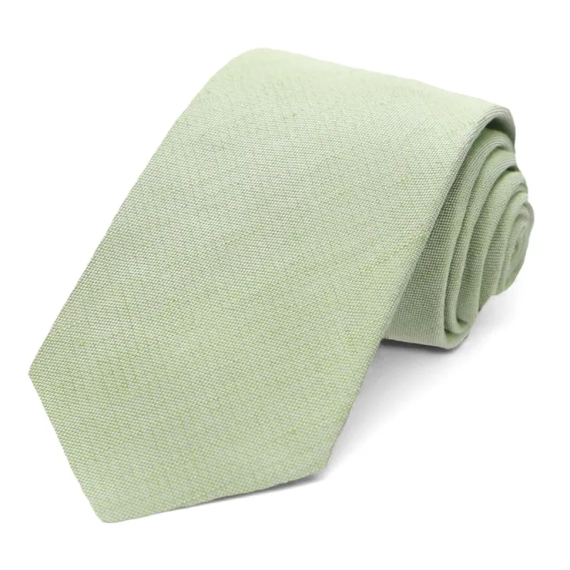 Light Sage Regency Linen/Silk Narrow Necktie, 3" Width sold by TieMart