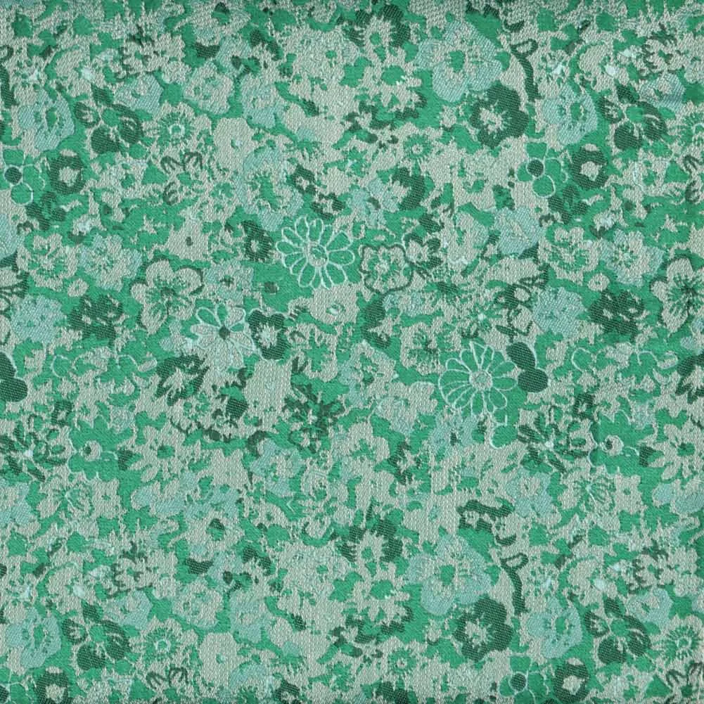 Green Member Floral Silk/Viscose Narrow Necktie, 3" Width sold by TieMart product image thumbnail 5