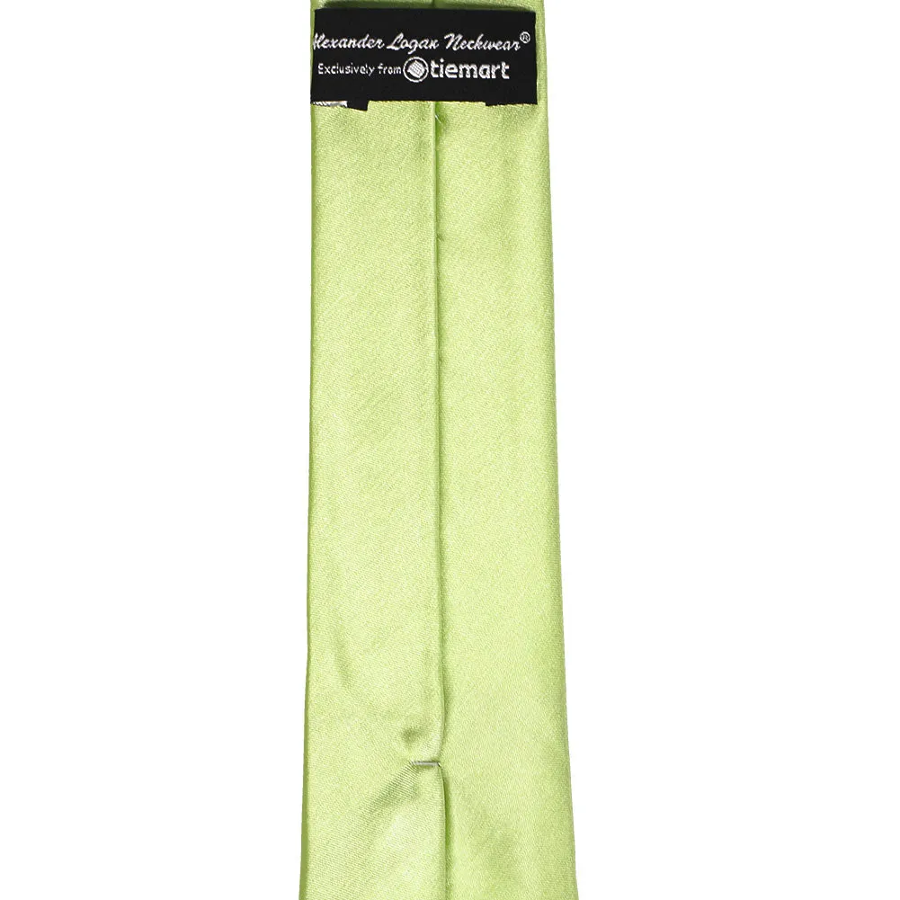 Lime Green Slim Solid Color Necktie, 2.5" Width sold by TieMart product image thumbnail 3