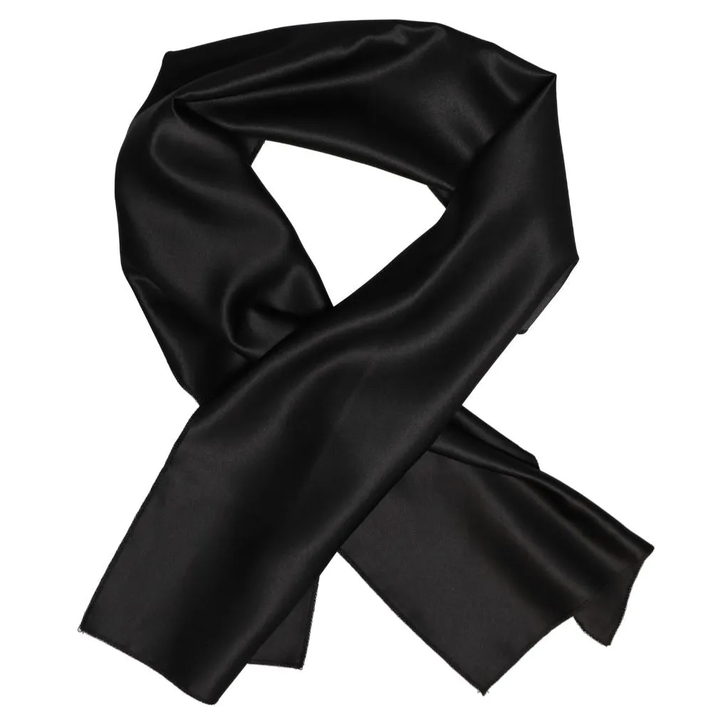 Black Solid Color Scarf sold by TieMart product image thumbnail 2