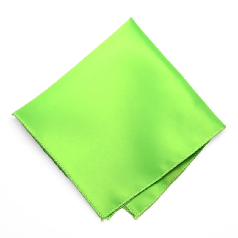 Hot Lime Green Solid Color Pocket Square sold by TieMart