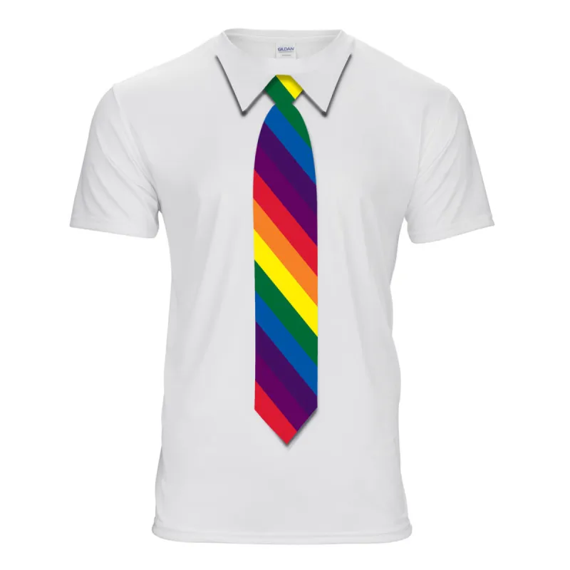 Rainbow Striped Necktie T-Shirt sold by TieMart