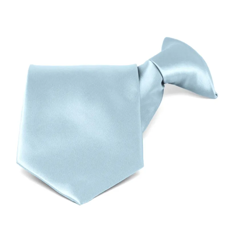Powder Blue Solid Color Clip-On Tie sold by TieMart