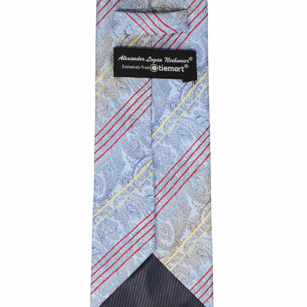 Powder Blue Alden Paisley Necktie sold by TieMart product image thumbnail 4