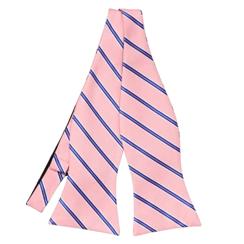 Vintage Pink Melvin Striped Self-Tie Bow Tie sold by TieMart