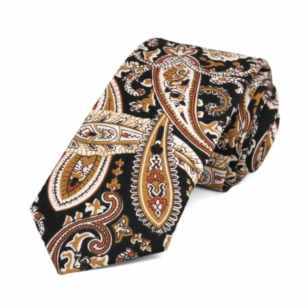 Ballard Paisley Cotton Slim Tie, 2.5" Width sold by TieMart