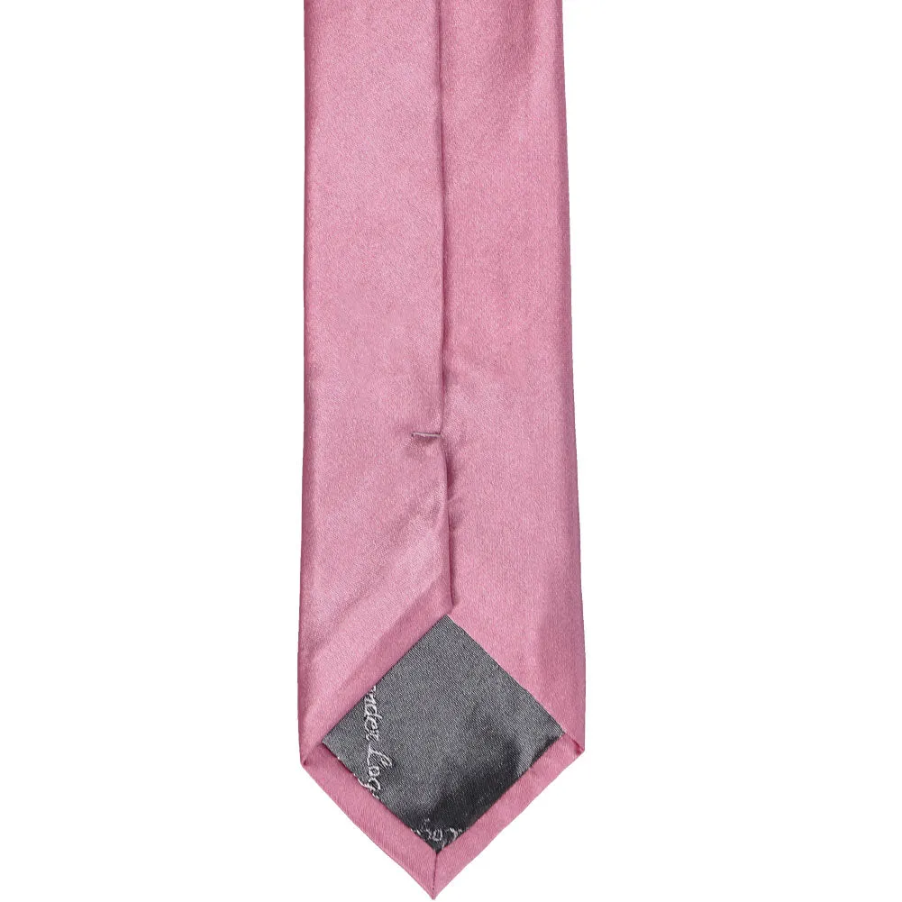 Antique Pink Slim Solid Color Necktie, 2.5" Width sold by TieMart product image thumbnail 4