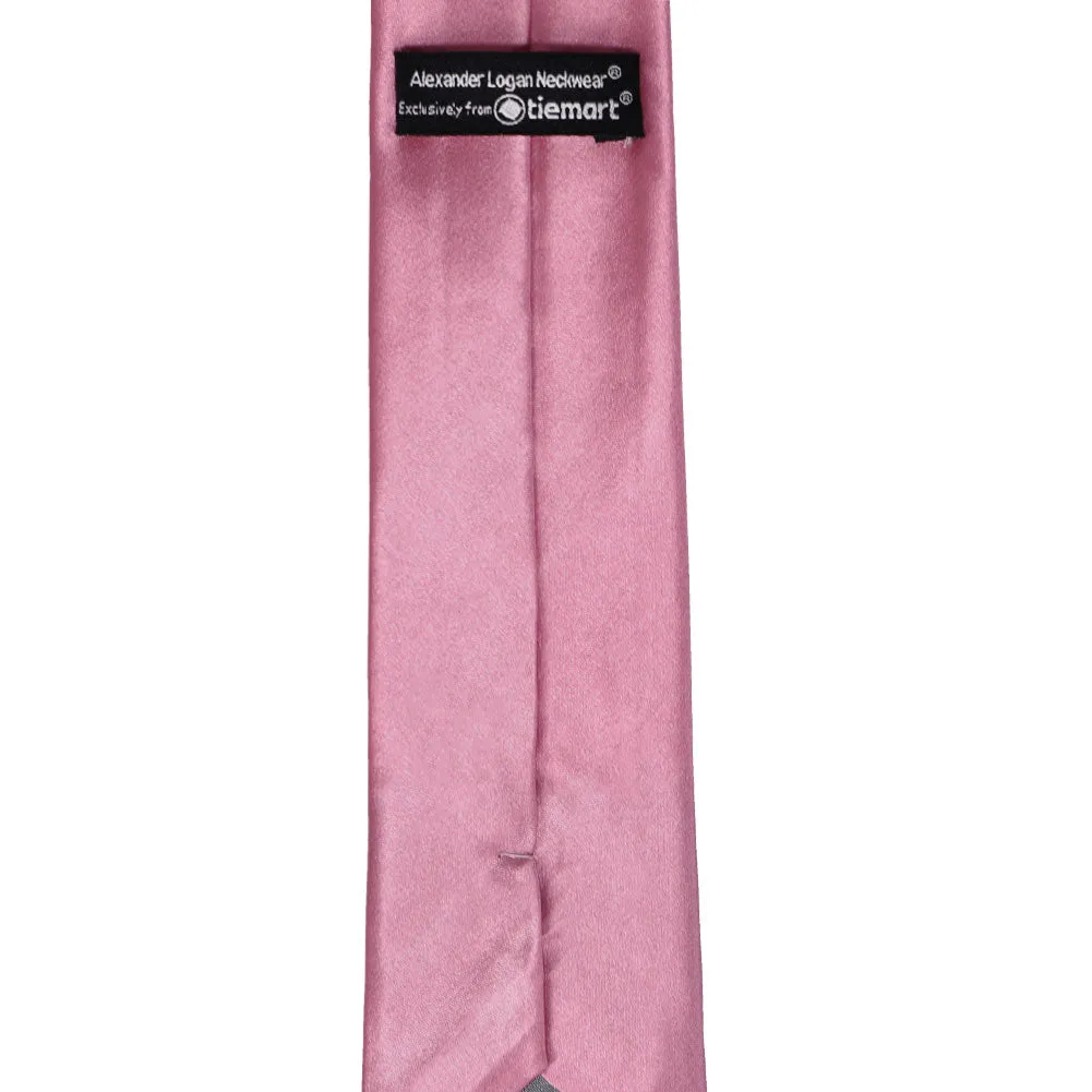 Antique Pink Slim Solid Color Necktie, 2.5" Width sold by TieMart product image thumbnail 3