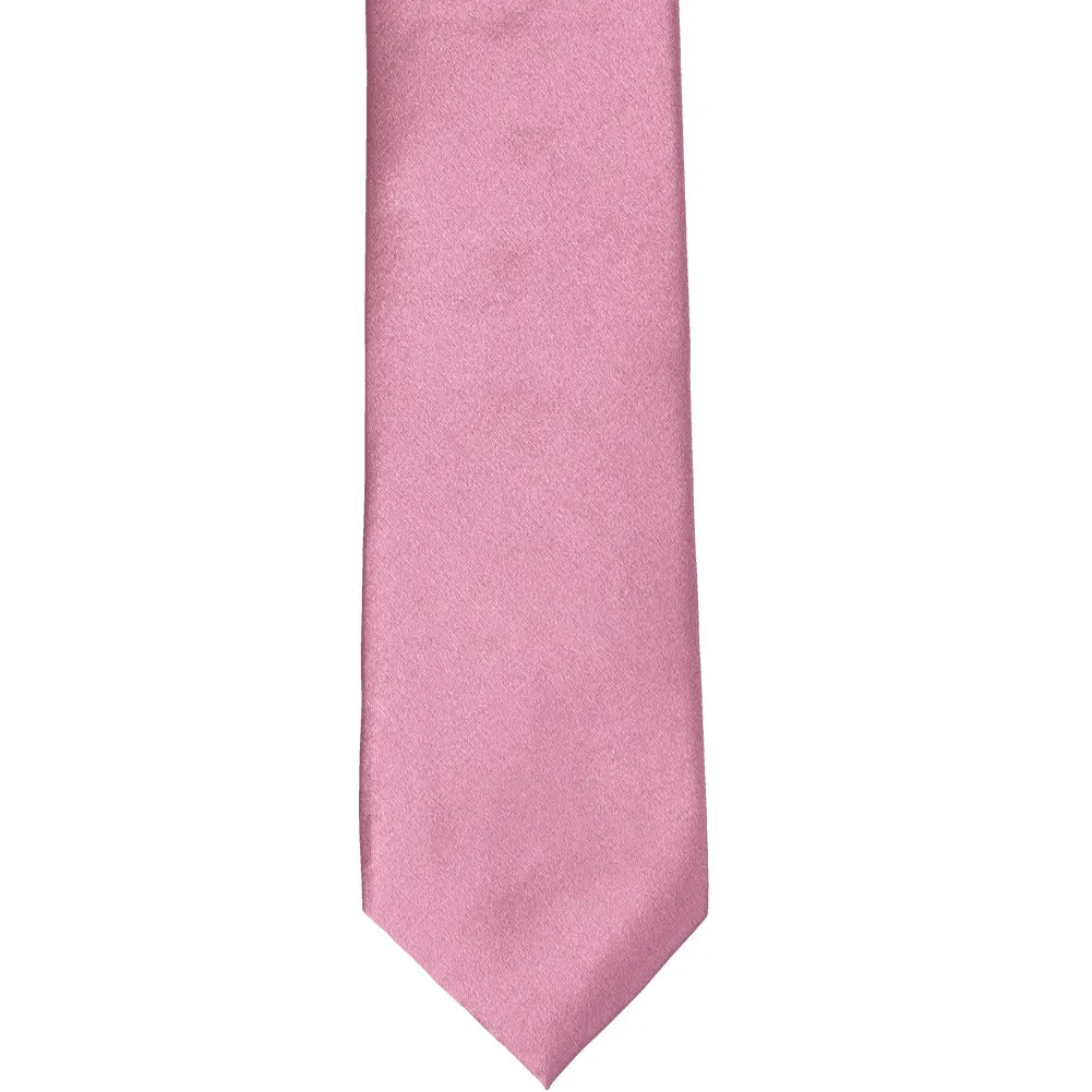 Antique Pink Slim Solid Color Necktie, 2.5" Width sold by TieMart product image thumbnail 2