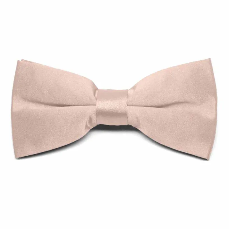 Blush Pink Clip-On Bow Tie sold by TieMart