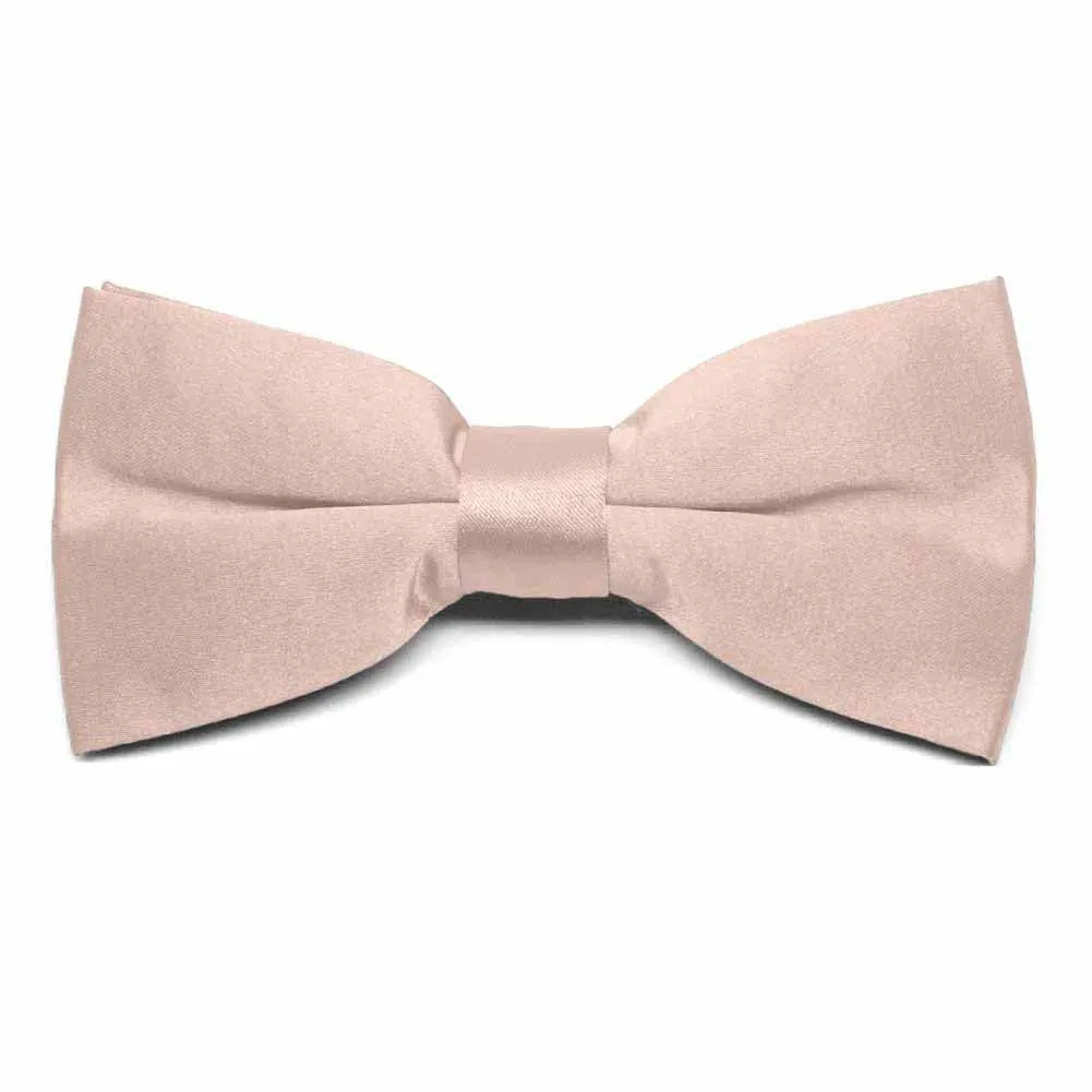 Blush Pink Clip-On Bow Tie sold by TieMart