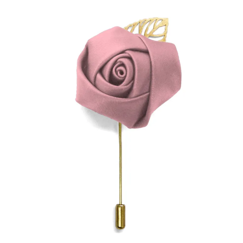 Pink Champagne Premium Flower Lapel Pin sold by TieMart