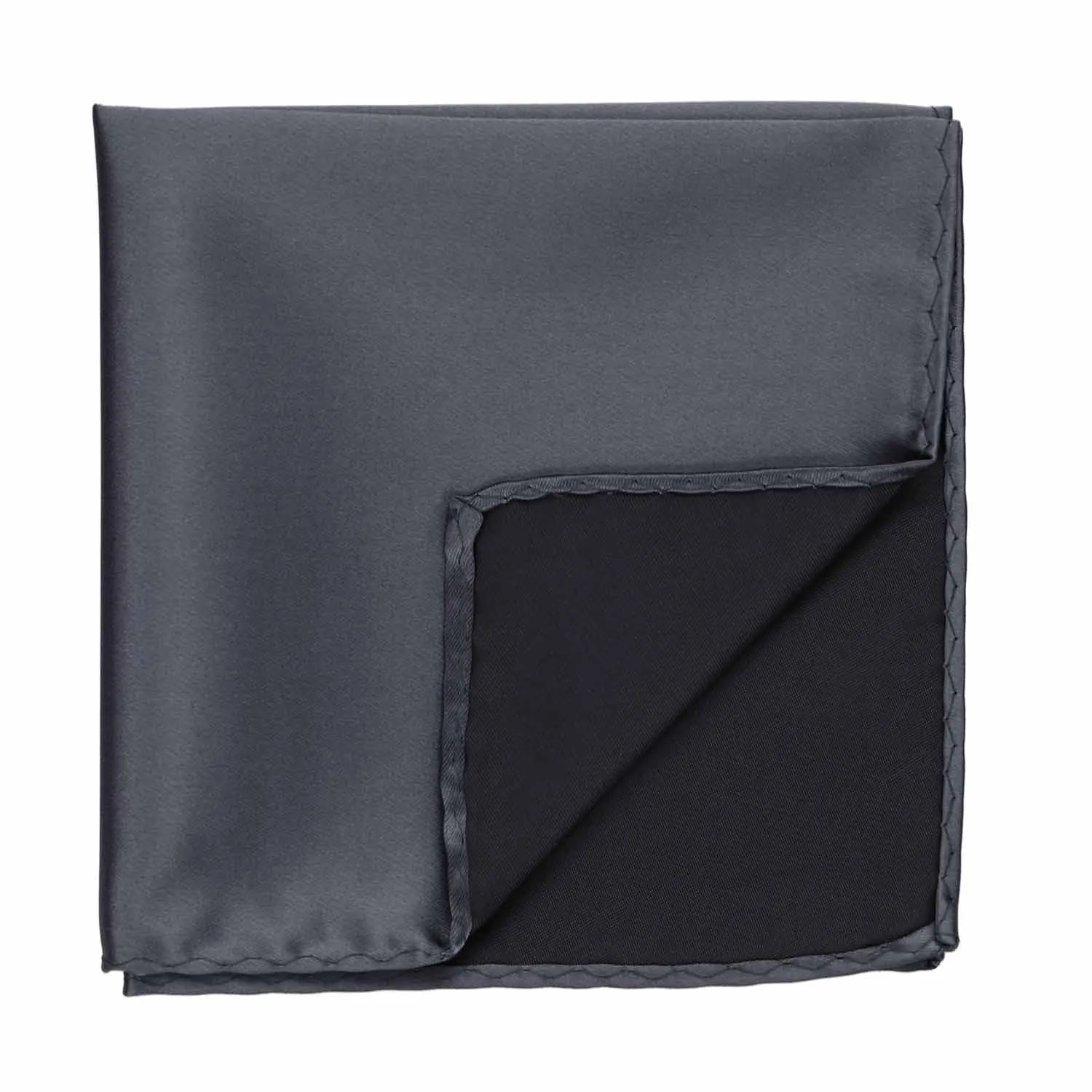 Pewter Premium Pocket Square sold by TieMart product image thumbnail 2