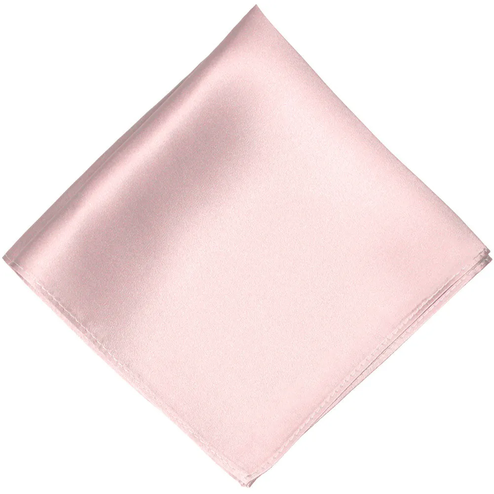 Pastel Pink Silk Pocket Square sold by TieMart