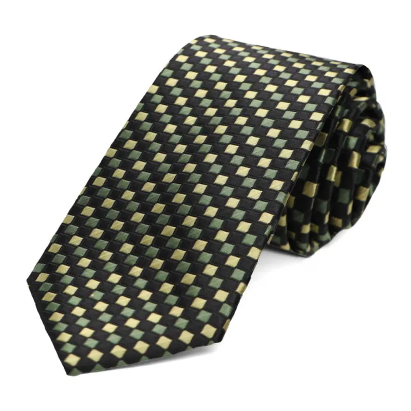 Dried Sage Edmund Geometric Slim Necktie sold by TieMart