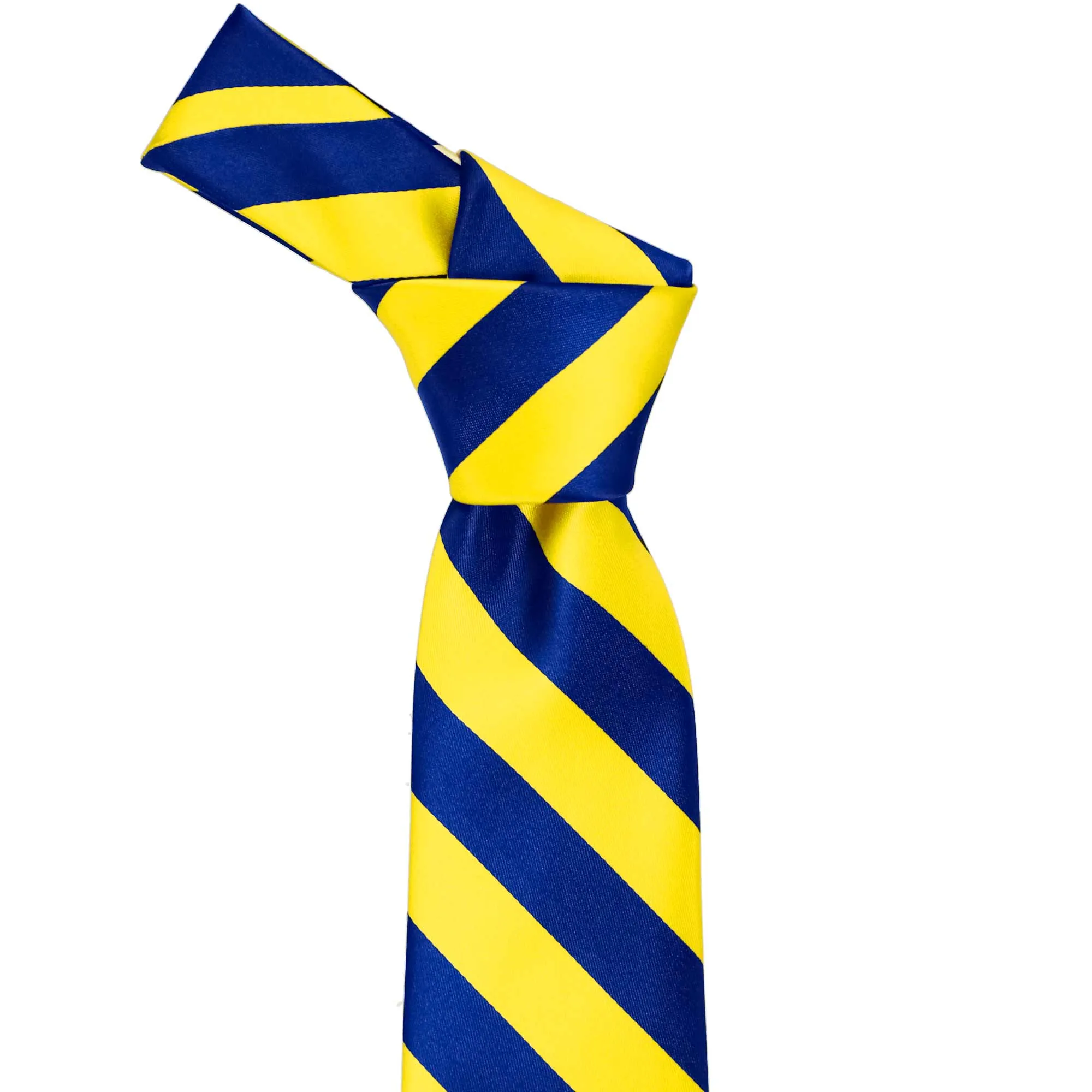 Royal Blue and Yellow Striped Tie sold by TieMart product image thumbnail 2