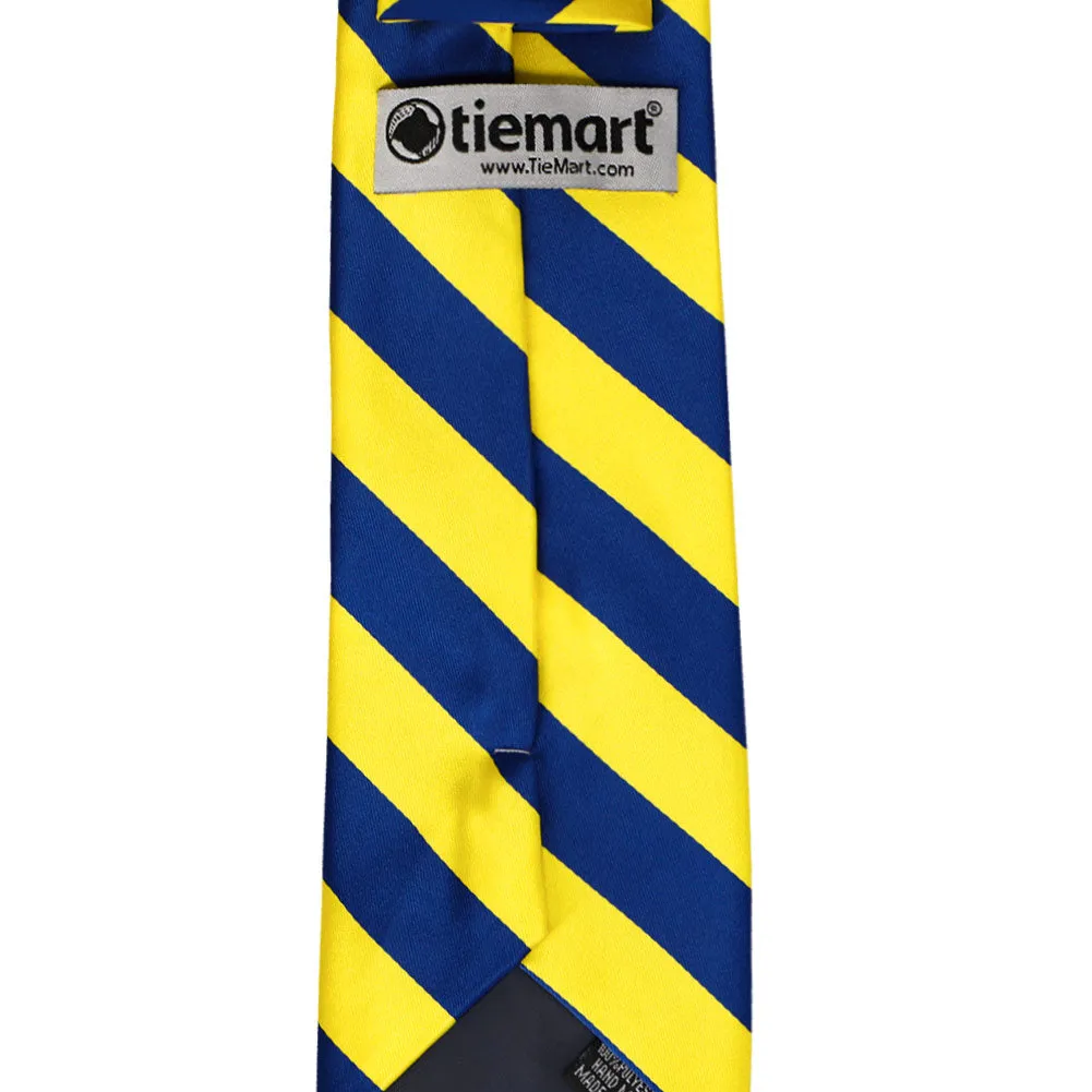 Royal Blue and Yellow Striped Tie sold by TieMart product image thumbnail 4