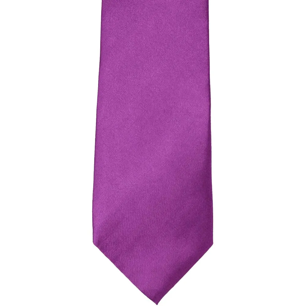 Dark Orchid Extra Long Solid Color Necktie sold by TieMart product image thumbnail 2