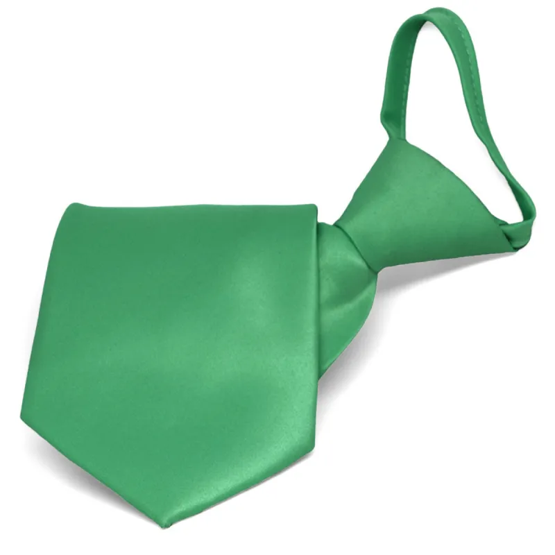 Emerald Green Solid Color Zipper Tie sold by TieMart