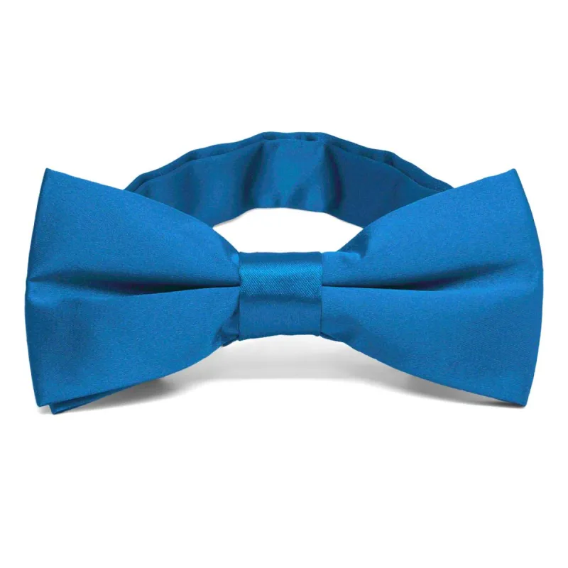 Azure Blue Band Collar Bow Tie sold by TieMart