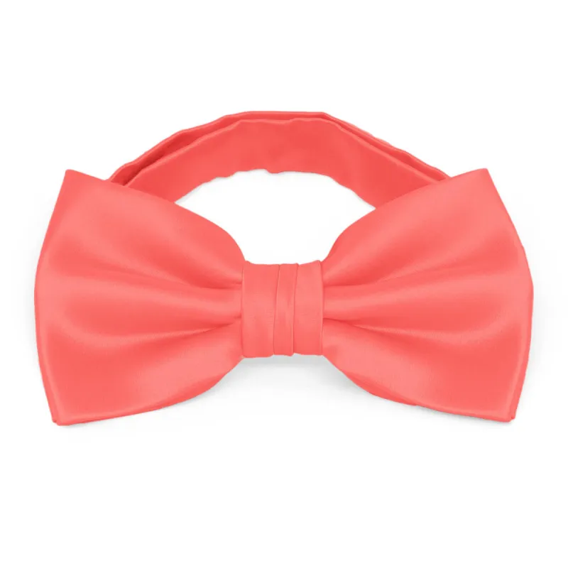 Bright Coral Premium Bow Tie sold by TieMart