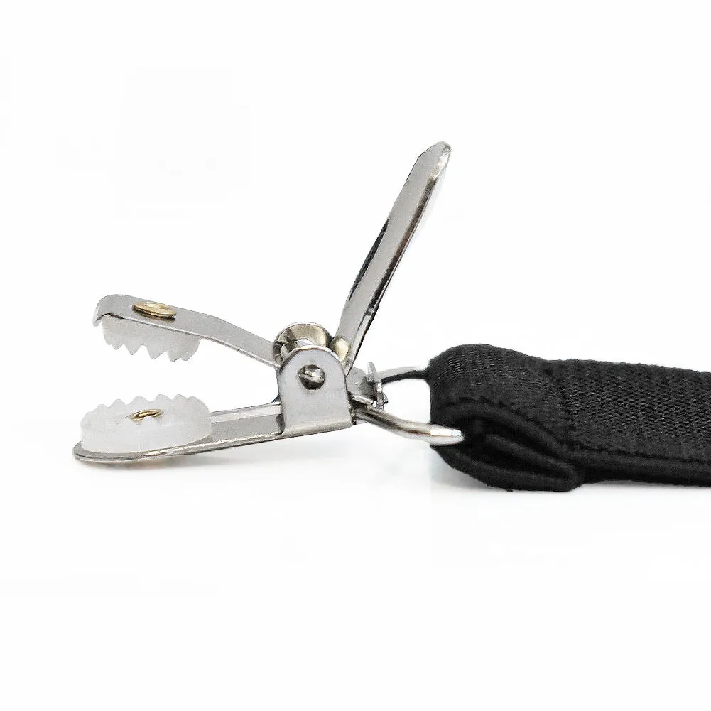 Black and Silver Striped Suspenders sold by TieMart product image thumbnail 3