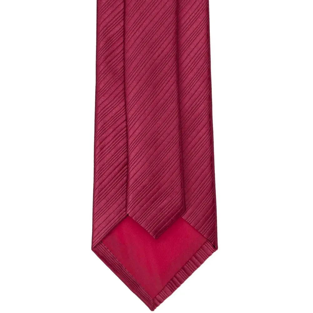 Light Burgundy Woven Ribbed Necktie sold by TieMart product image thumbnail 3
