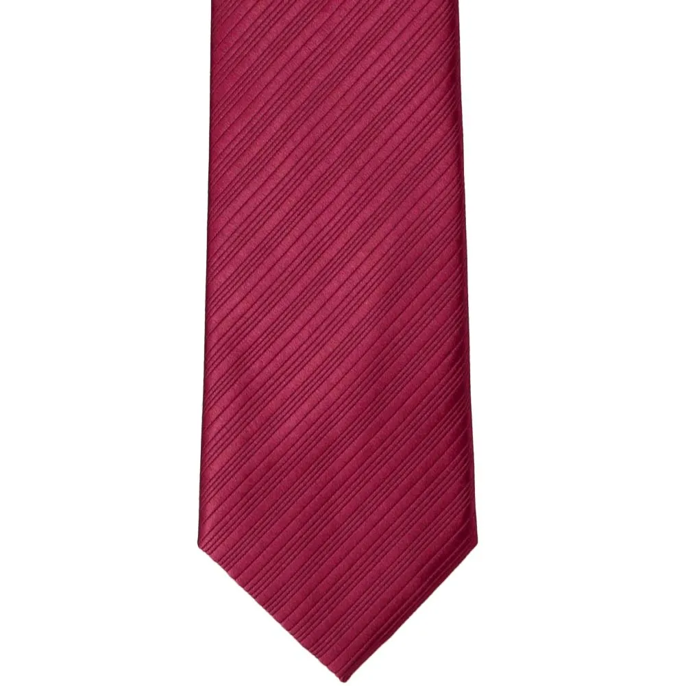 Light Burgundy Woven Ribbed Necktie sold by TieMart product image thumbnail 2