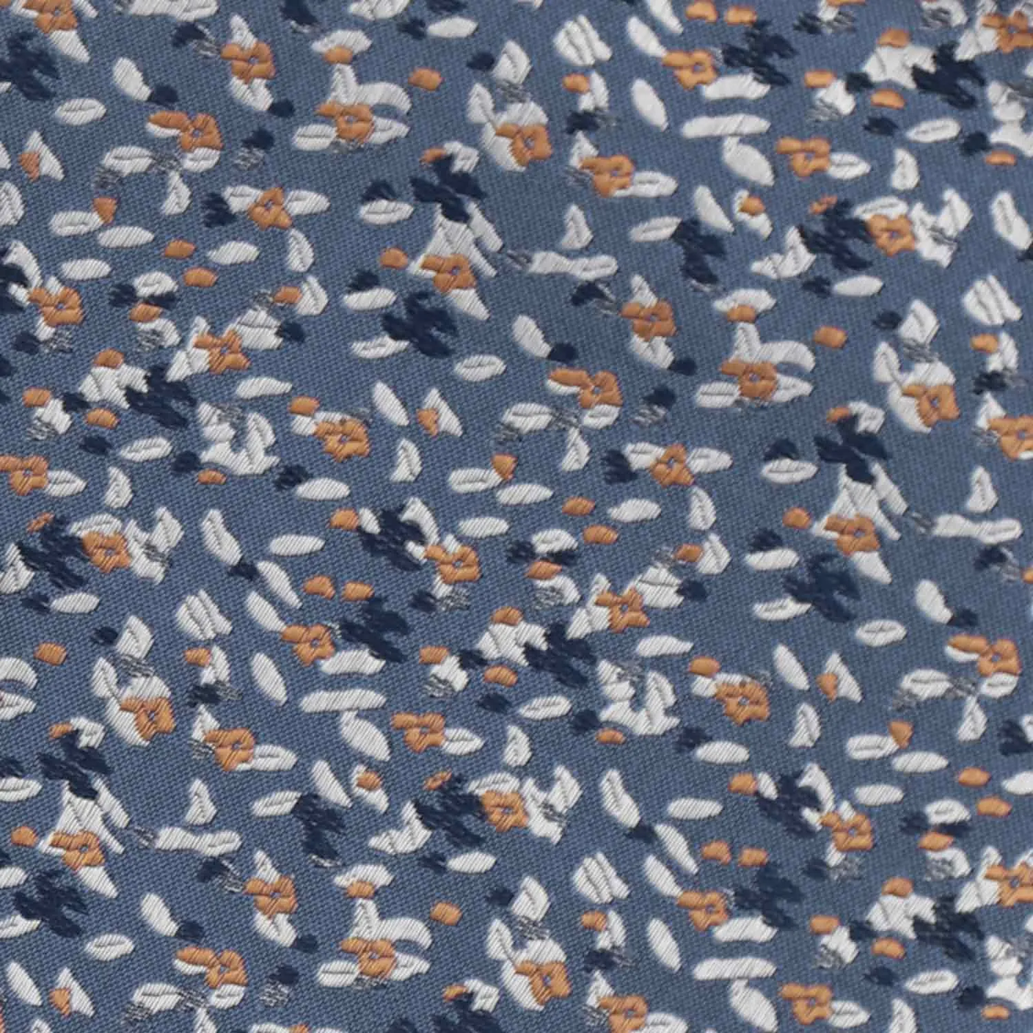 Dusty Blue and Antique Gold Courier Grain Pattern Silk Pocket Square sold by TieMart product image thumbnail 4