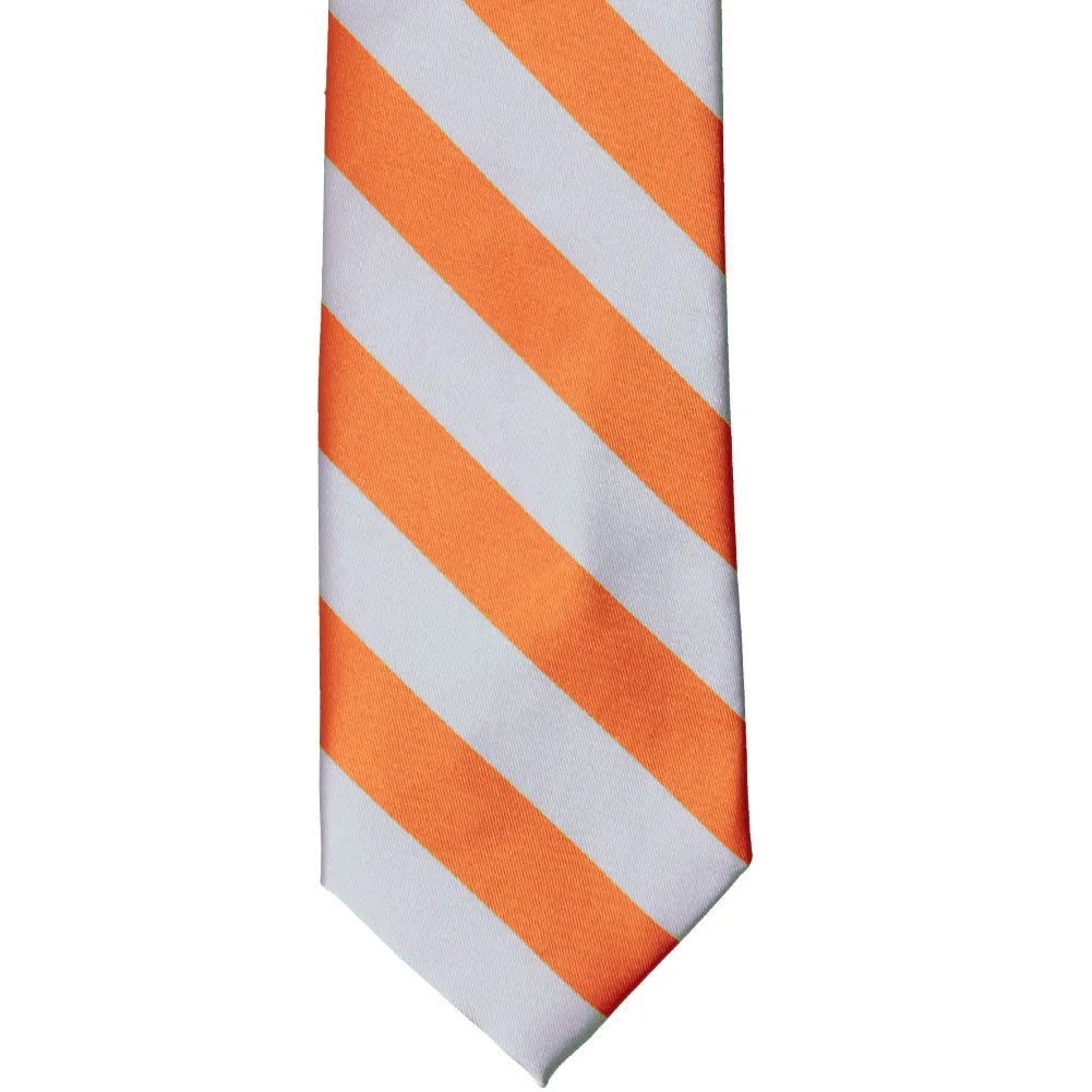 Orange and Silver Striped Tie sold by TieMart product image thumbnail 3