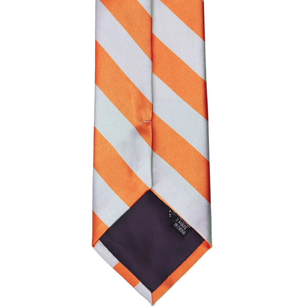Orange and Silver Striped Tie sold by TieMart product image thumbnail 5