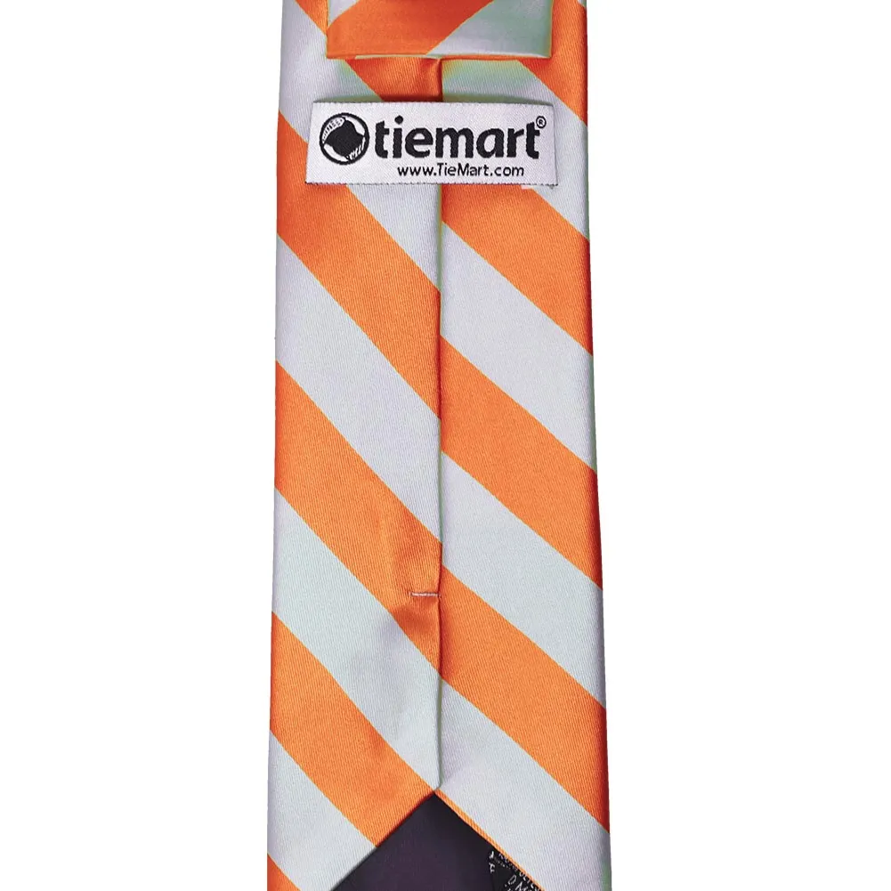 Orange and Silver Striped Tie sold by TieMart product image thumbnail 4
