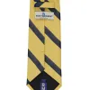 Light Gold and Navy Blue Striped Cotton/Silk Necktie sold by TieMart