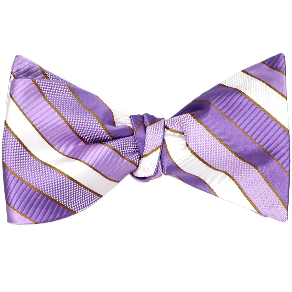 Thistle Purple Douglas Striped Self-Tie Bow Tie sold by TieMart product image thumbnail 2