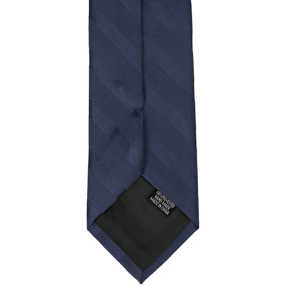Navy Blue Elite Striped Necktie sold by TieMart product image thumbnail 5