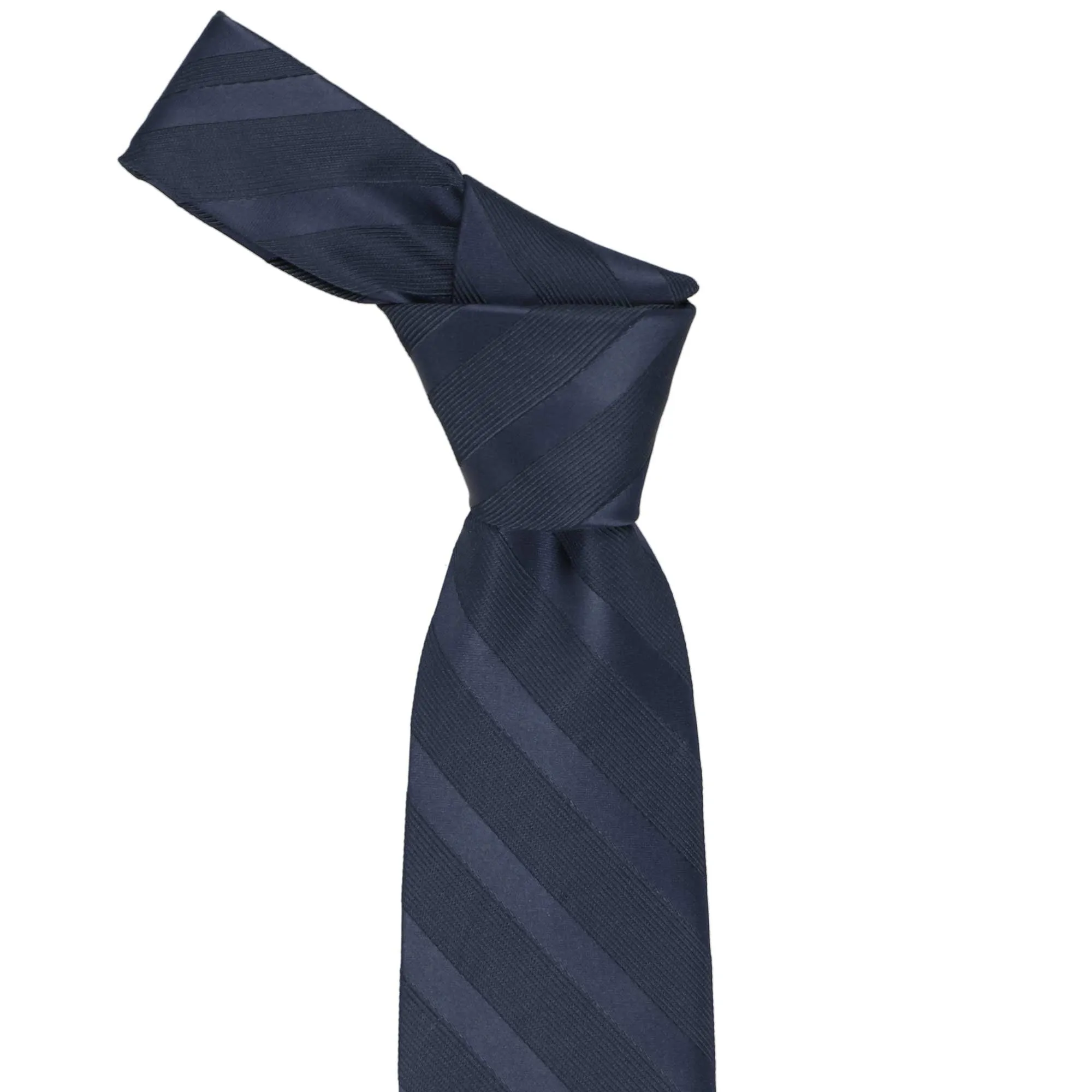 Navy Blue Elite Striped Necktie sold by TieMart product image thumbnail 2