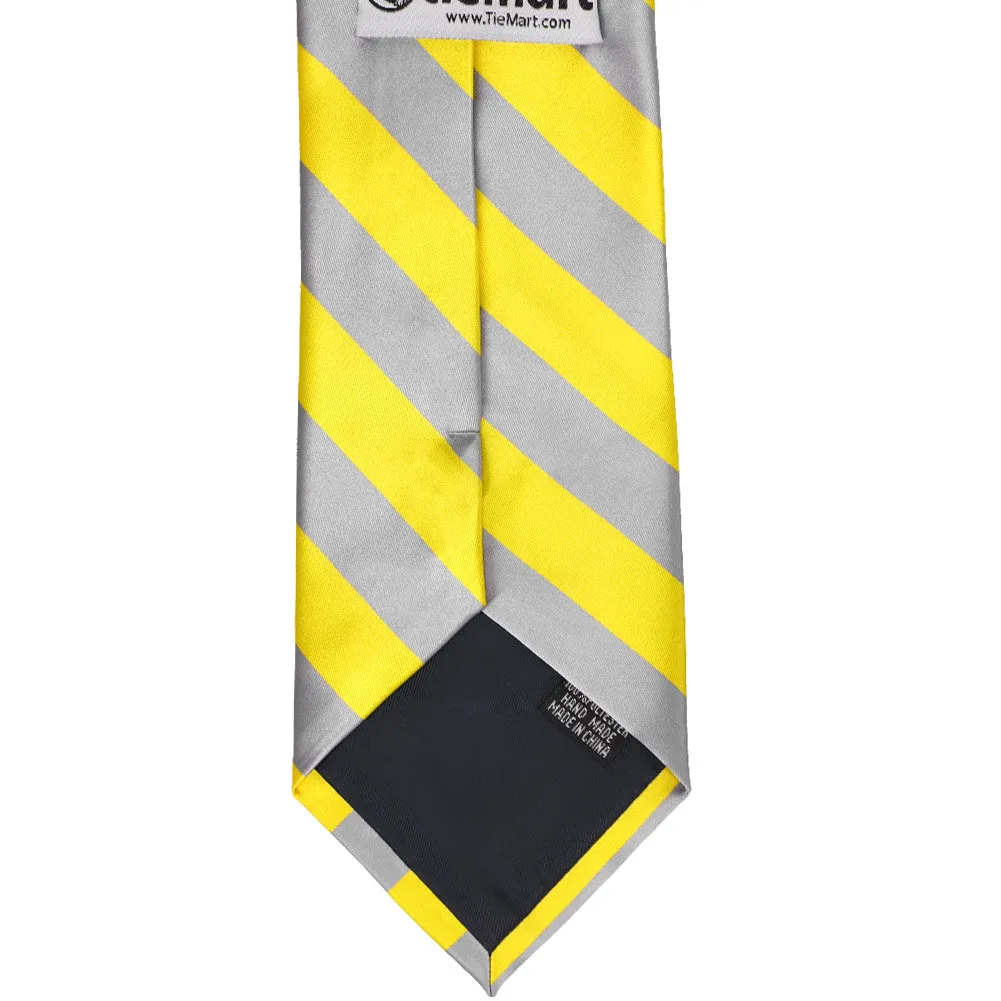 Yellow and Silver Striped Tie sold by TieMart product image thumbnail 5